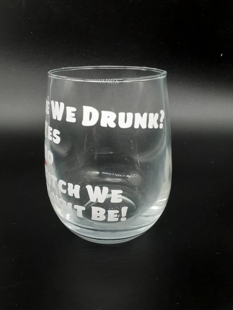 Funny Stemless Wine Glass Cute Wine Glass Wine Lover Gift Etsy