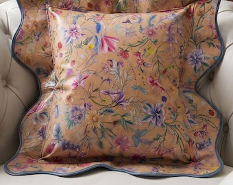 Handmade Real Luxury Leather Unique Harleq Butterfly Cushion