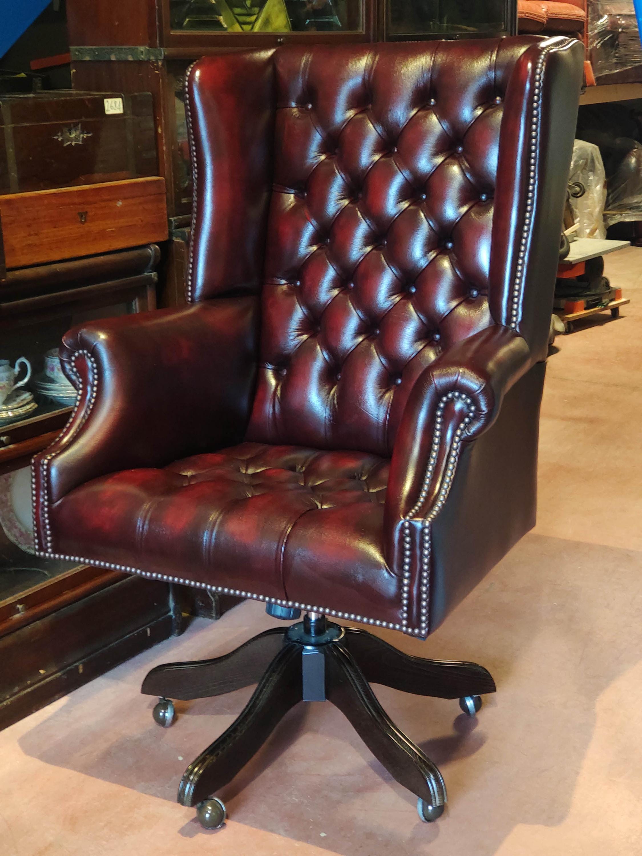 Chesterfield President Luxury Office Chairs Swivel Handmade in England Italian Leathers Etsy