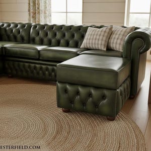 Chesterfield Leather Footstool Ottoman Open Lid box HandMade in England and Italy Patchwork Leathers image 4