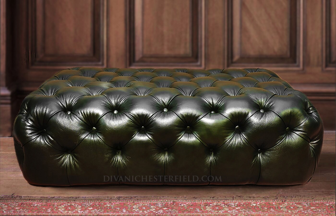 Chesterfield ottoman leather discount