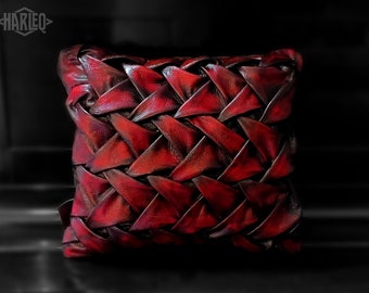 Cuscini in vera pelle Totalmente fatti a mano in Italia Cuscini decorativi in rilievo dal design unico Colori su misura Harleq