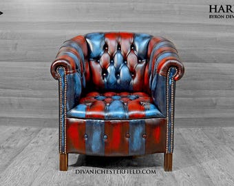 Chesterfield Byron Chair Armchair Luxury Leathers Unique Original Patented Design HandMade in England