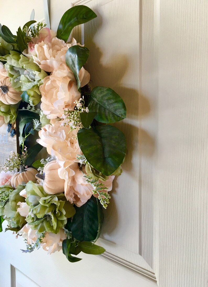 Front Door Wreath Velvet Pumpkin Wreath Pumpkin Grapevine God is good Wreath Harvest Grapevine Autumn Wreath