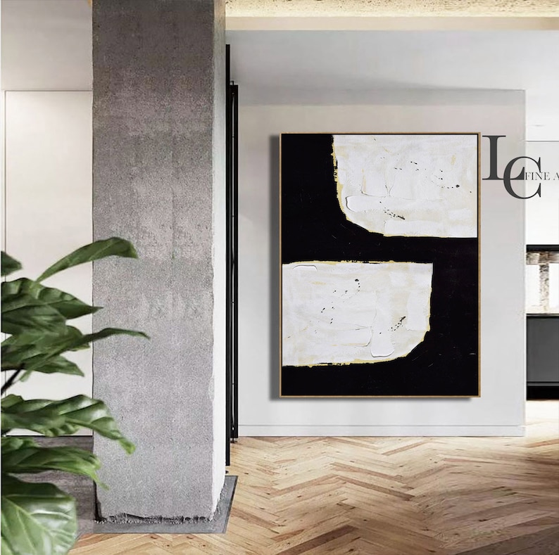 Oversized Vertical Wall Art Minimalist Canvas Art Rich Etsy