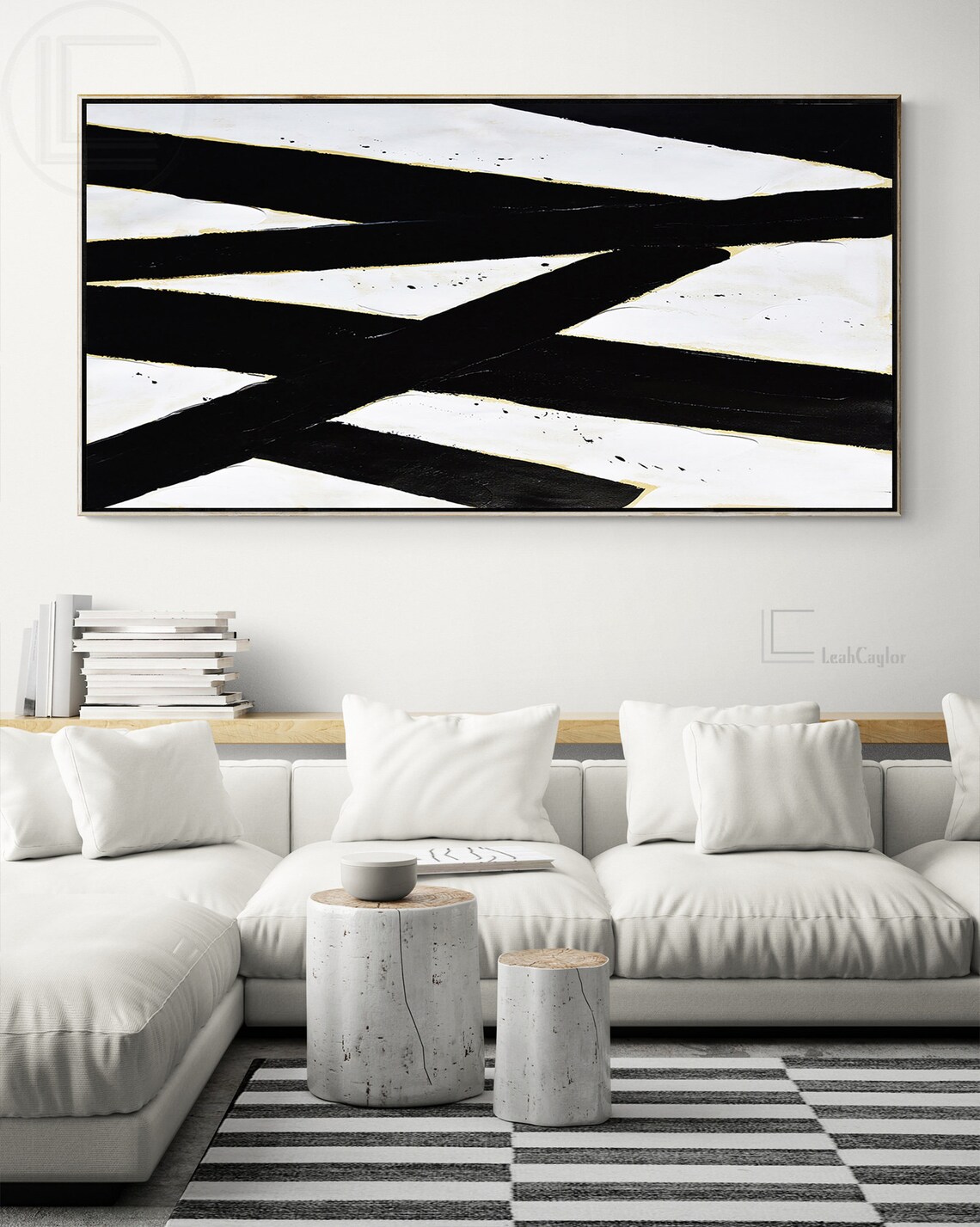Large Horizontal Modern Wall Art Painting on Canvas L76W Etsy
