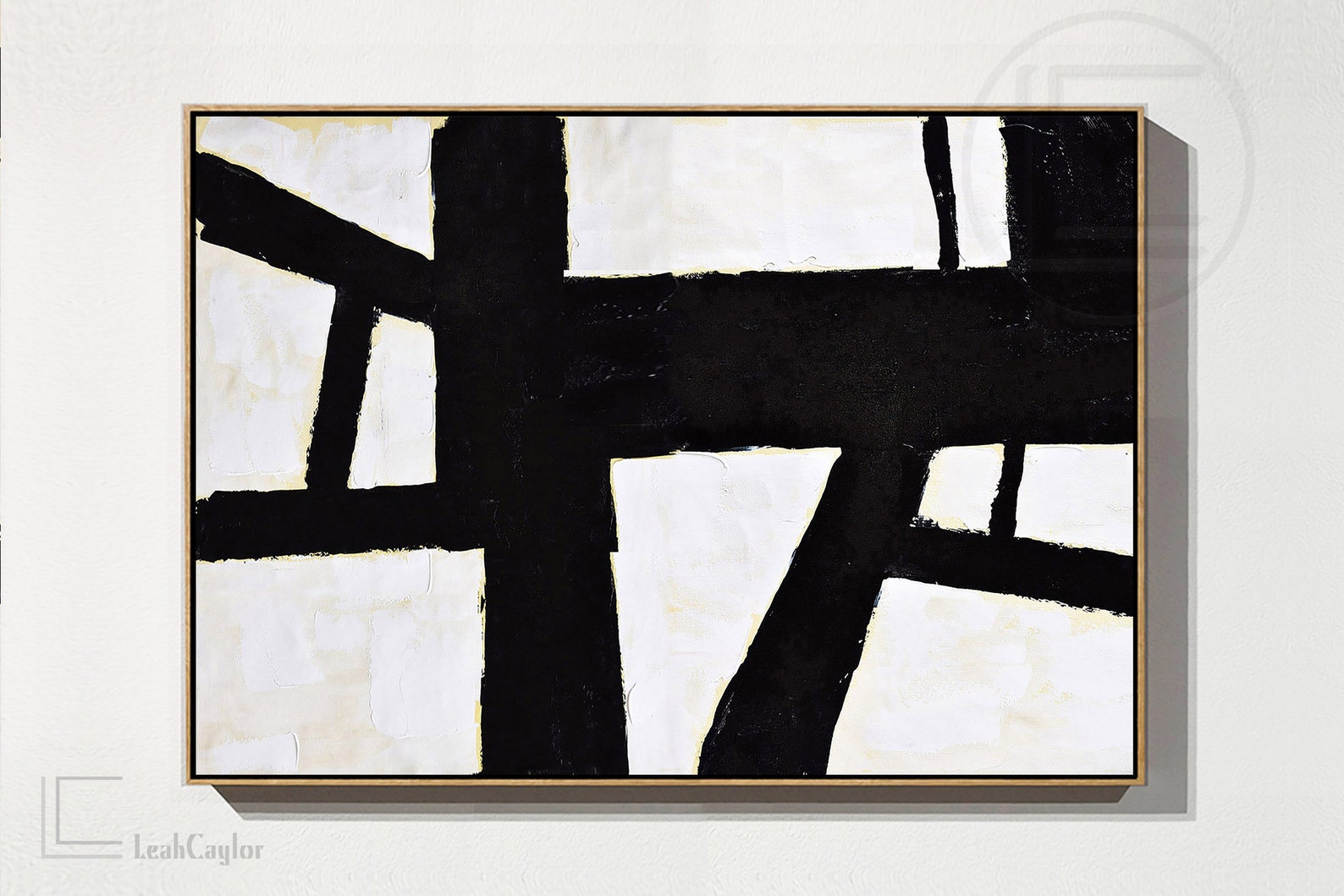 Black White Horizontal Wall Art Large Canvas Painting L175Z | Etsy