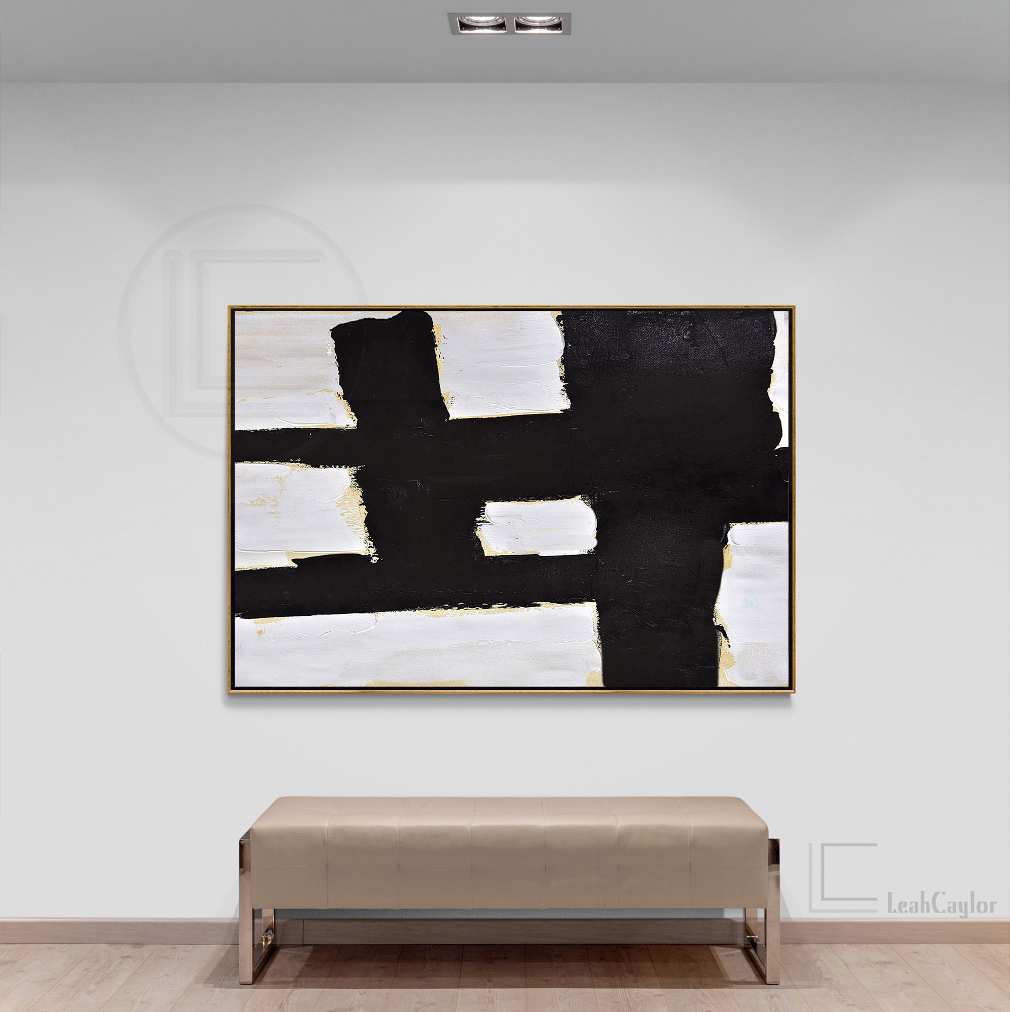 Large Horizontal Modern Wall Art hand painted rich textures Etsy
