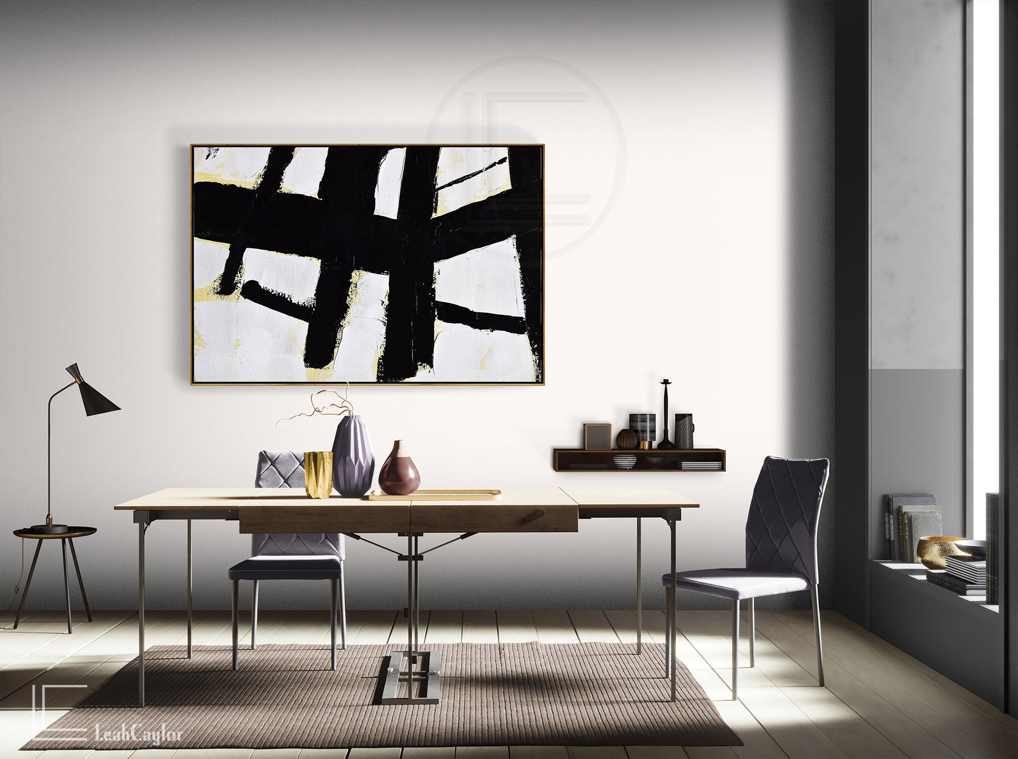 Large Horizontal Wall Art Minimalist Painting on Canvas hand Etsy
