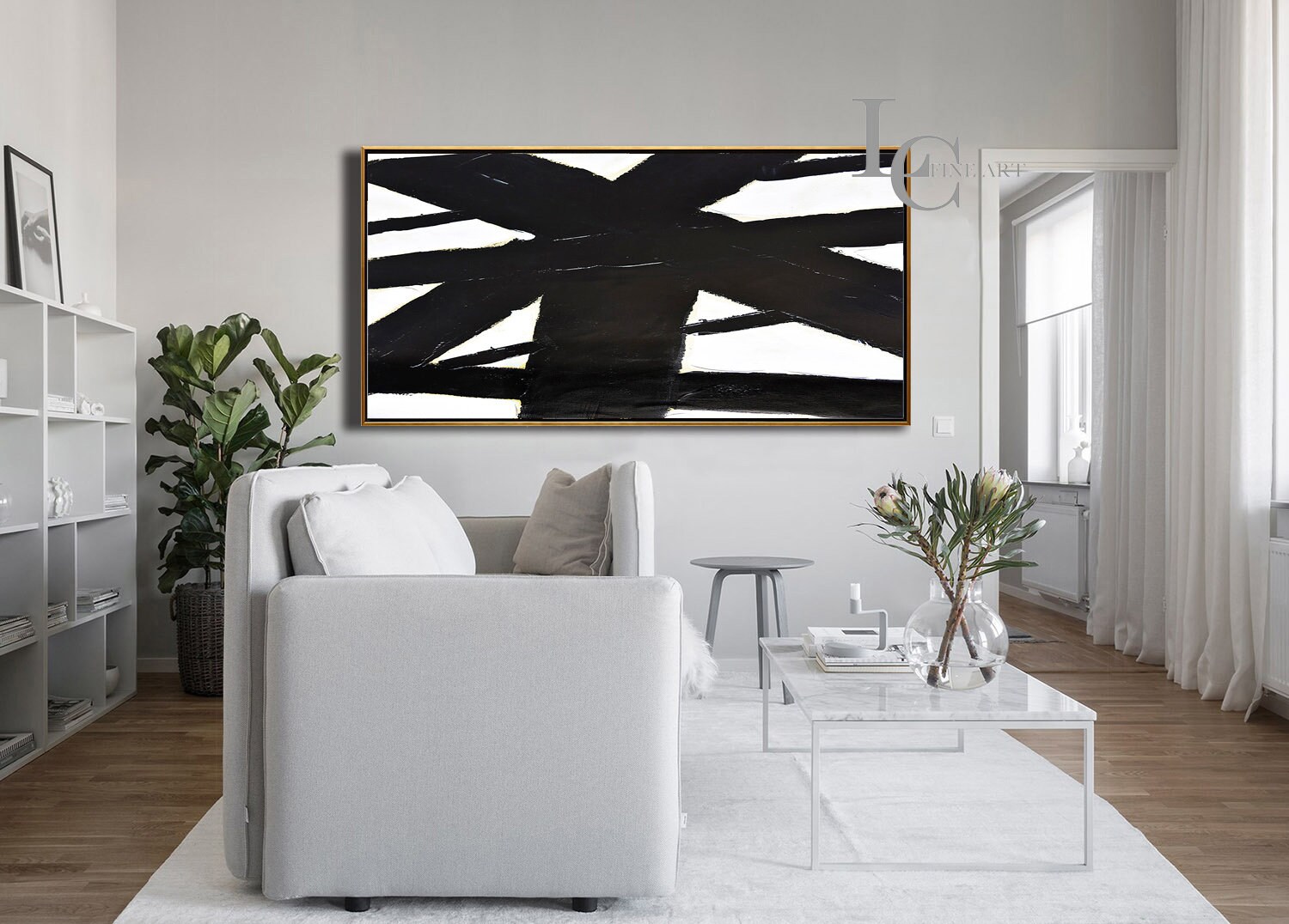 Große horizontale moderne Wandkunst Malerei auf Leinwand | Etsy