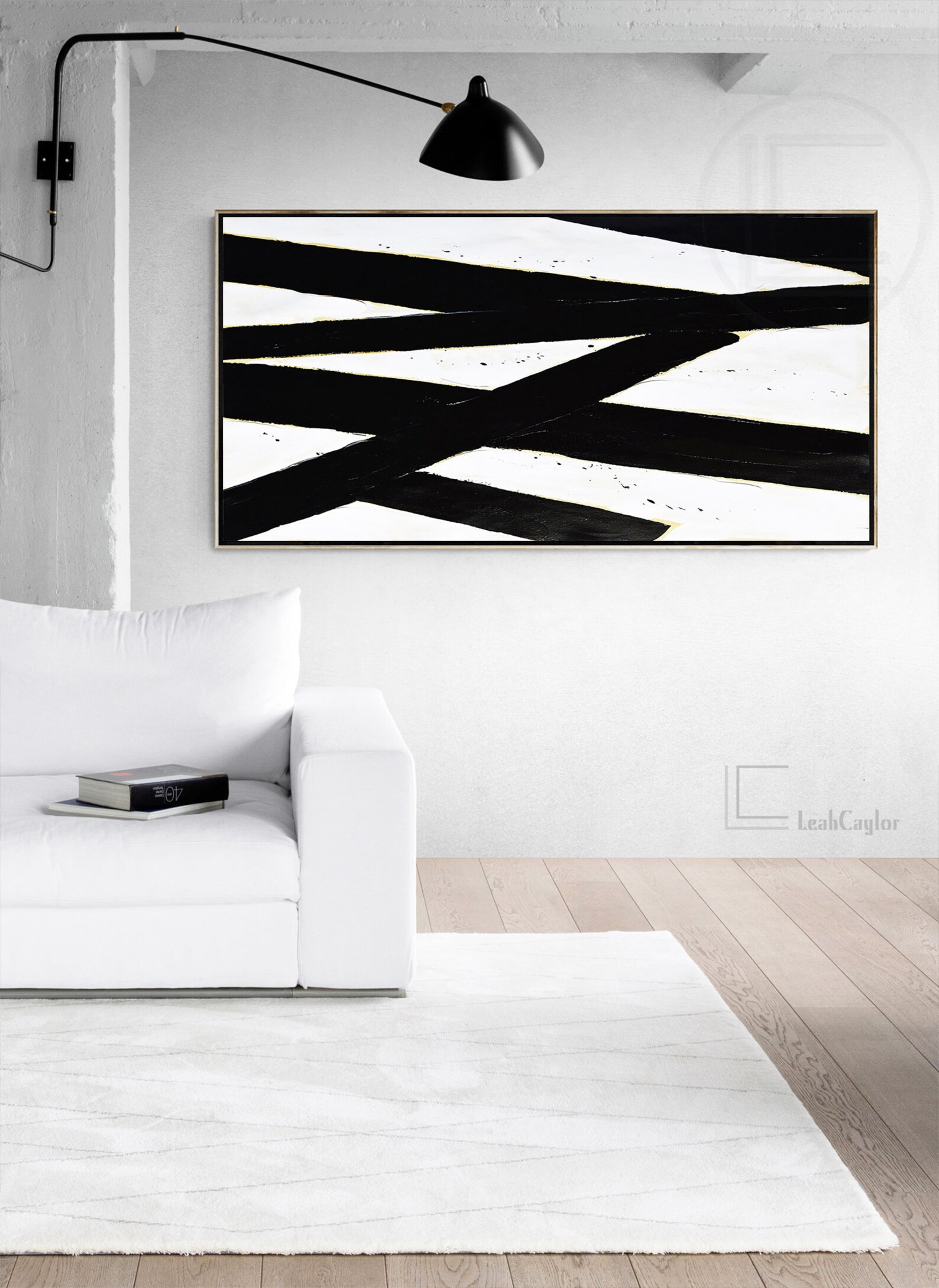 Large Horizontal Modern Wall Art Painting on Canvas L76W Etsy