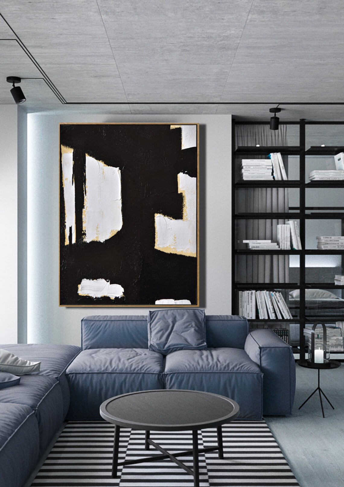 Vertical Minimalist Canvas Wall Art Rich Textures L18Y Etsy