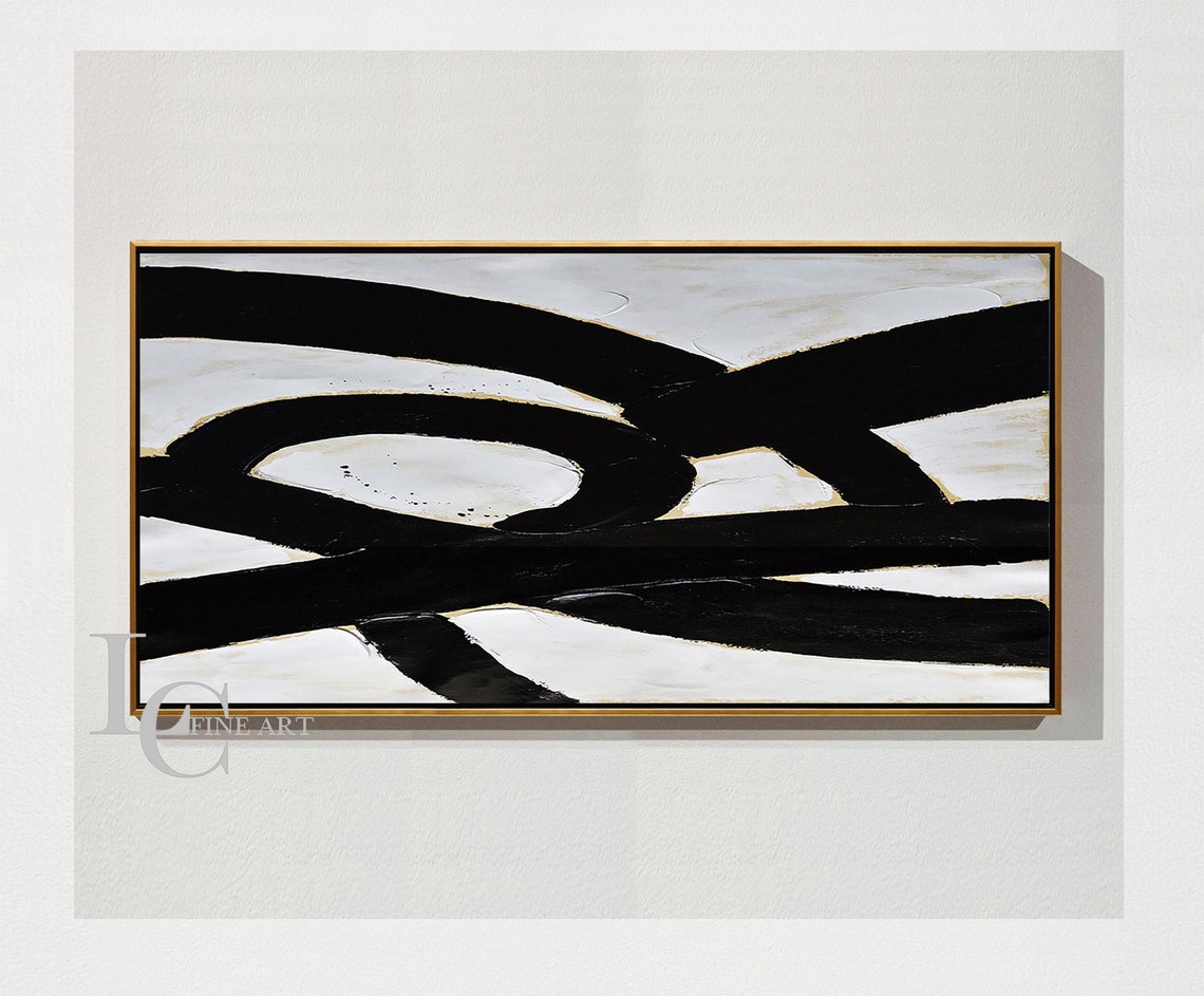 Große horizontale moderne Wandkunst Malerei auf Leinwand | Etsy