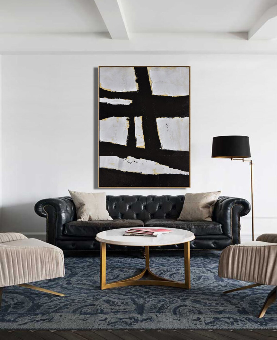 Vertical Minimalist Canvas Wall Art Rich Textures L20Y Etsy