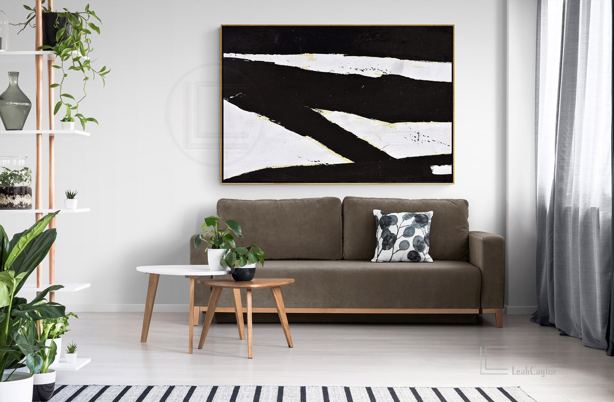 Große horizontale moderne Wandkunst handgemalt L15Z | Etsy