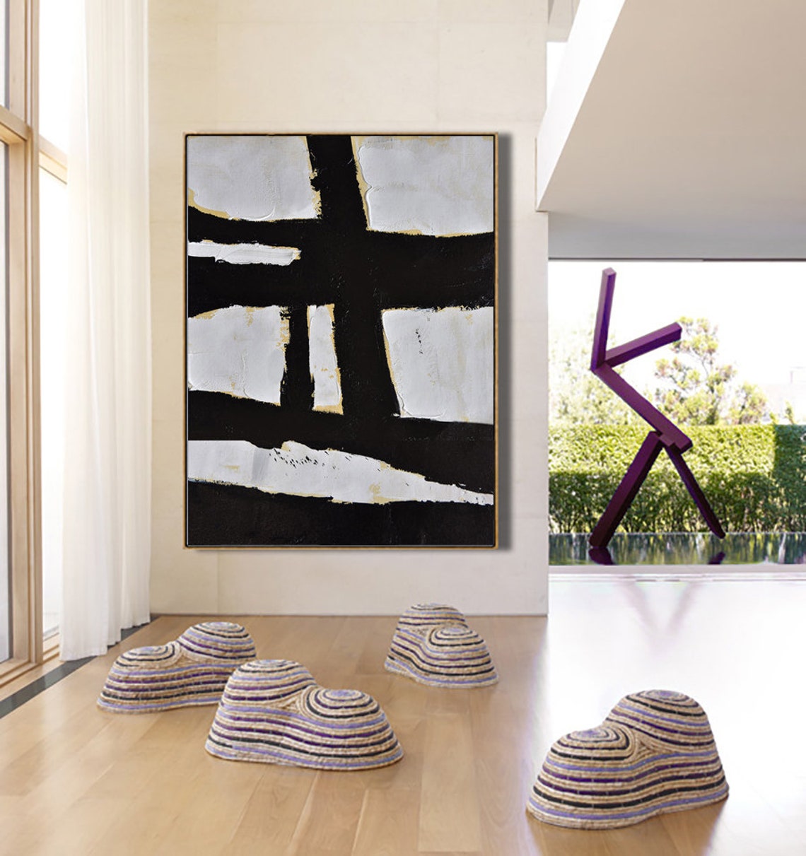 Vertical Minimalist Canvas Wall Art Rich Textures L20Y Etsy