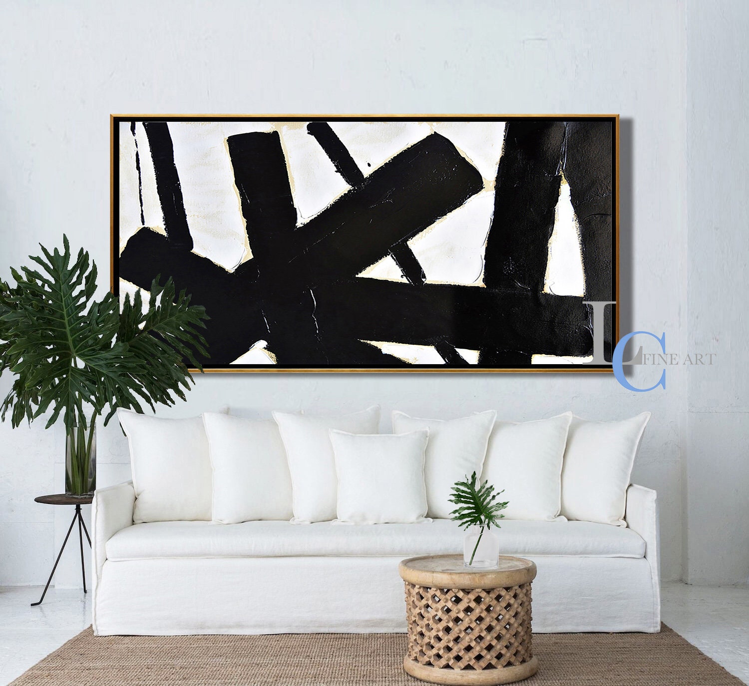 Large Modern Wall Art Horizontal Abstract Canvas Art L132W1 Etsy