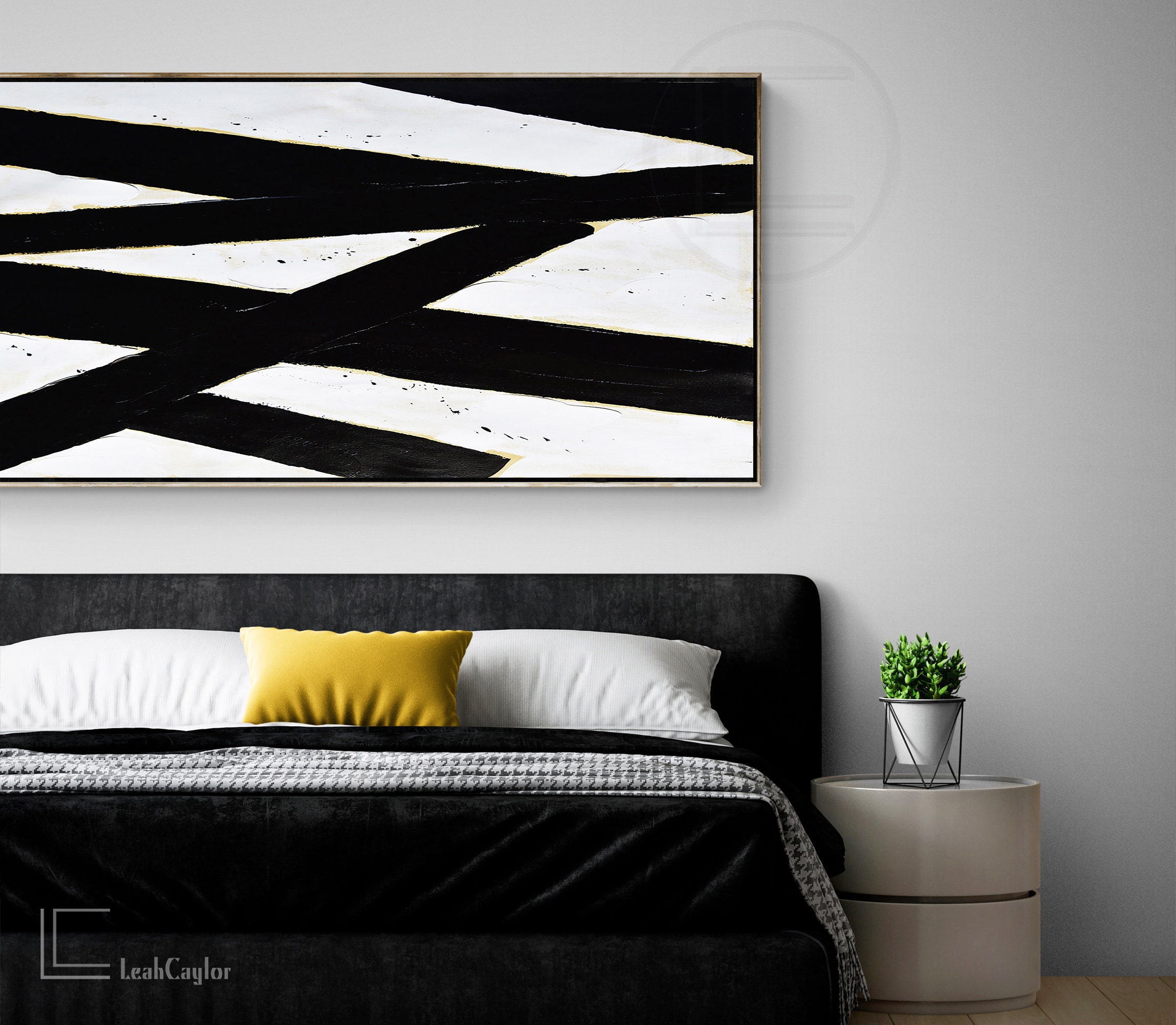Large Horizontal Modern Wall Art Painting on Canvas L76W Etsy