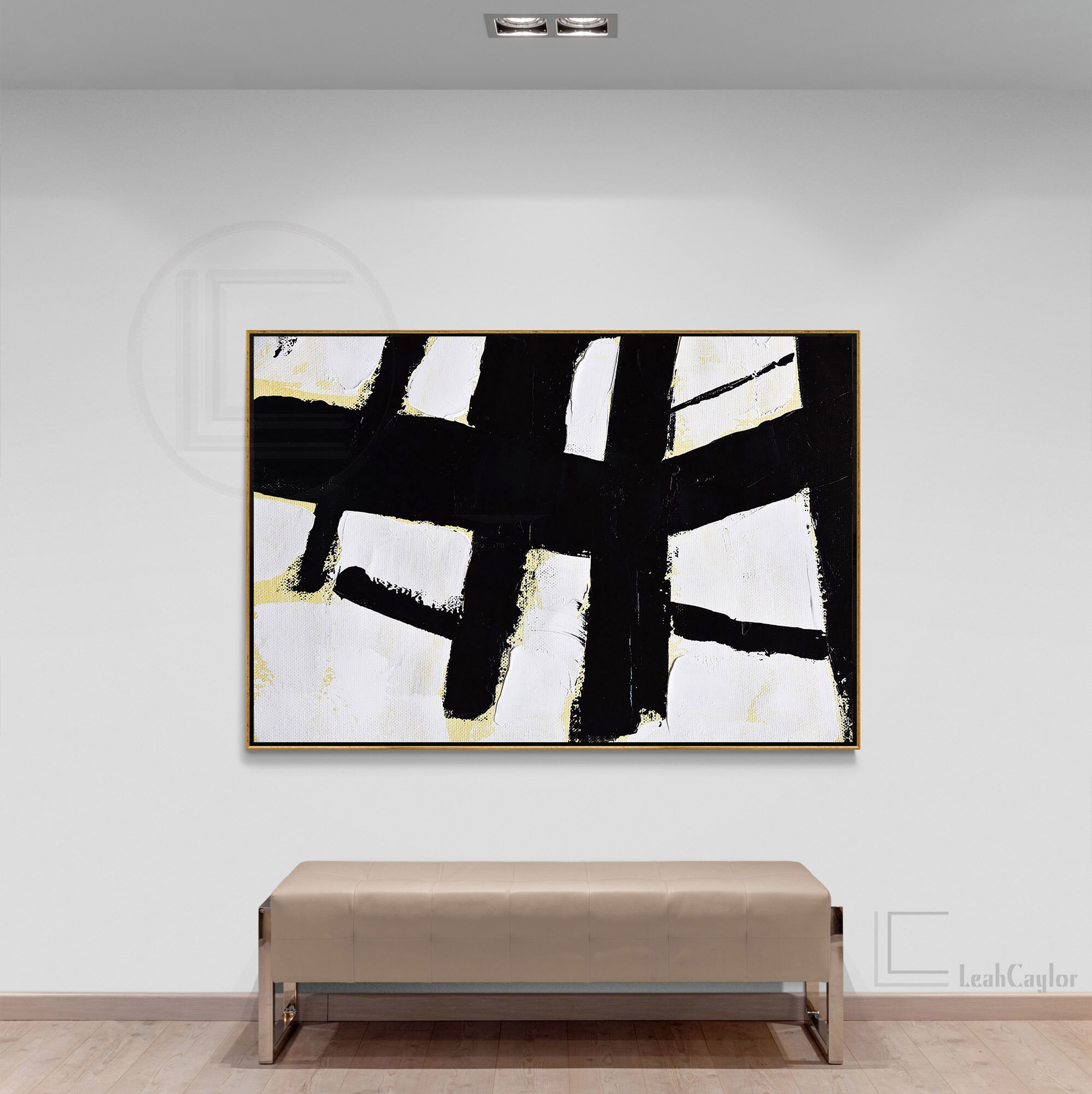 Large Horizontal Wall Art Minimalist Painting on Canvas hand Etsy