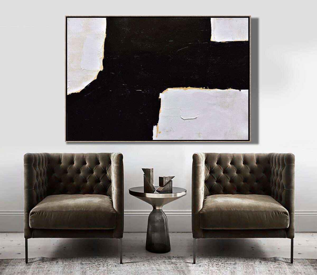 Large Modern Art Minimal Painting Minimalist Art Dinning Etsy