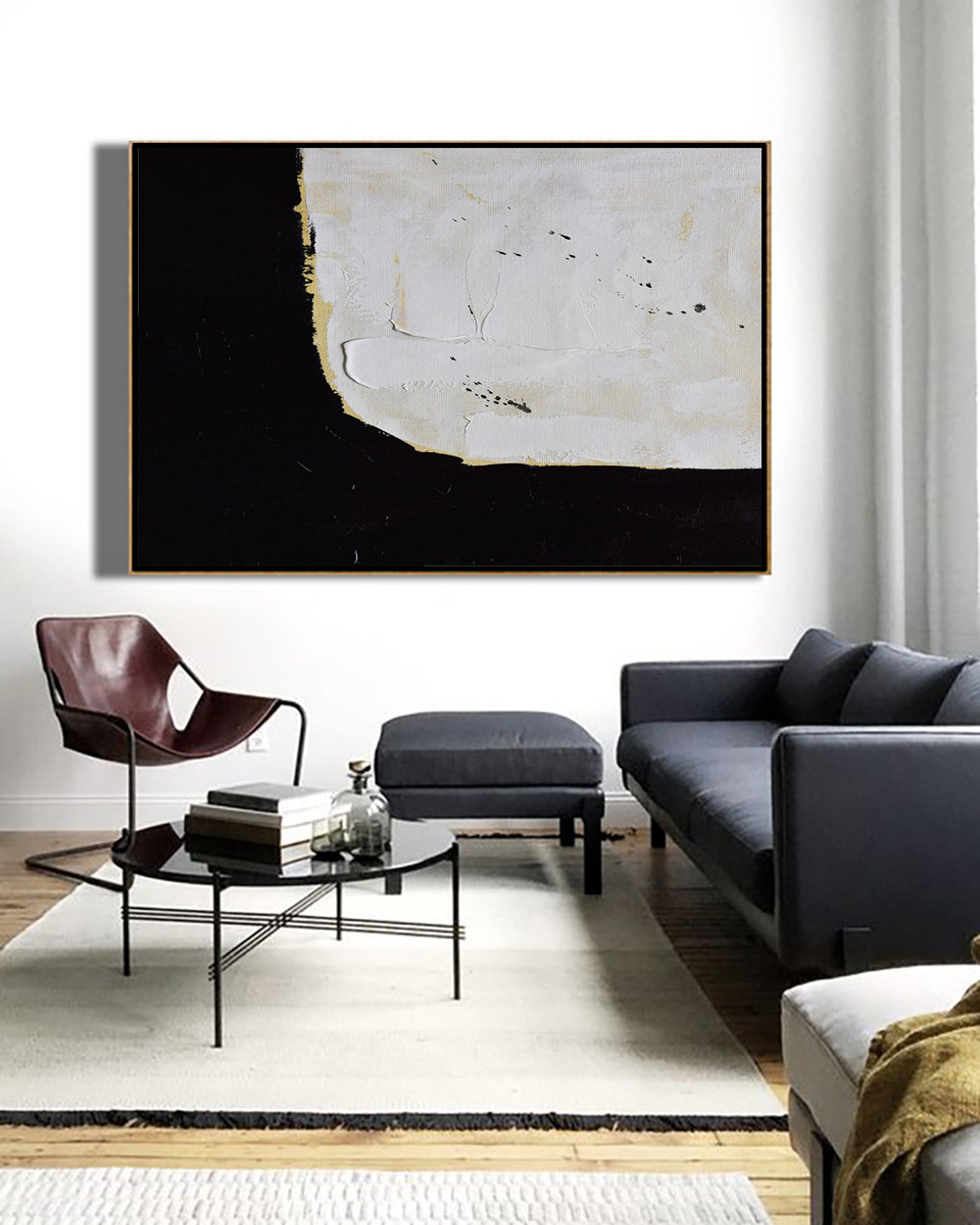 Large Horizontal Wall Art Abstract Painting Canvas Art hand Etsy