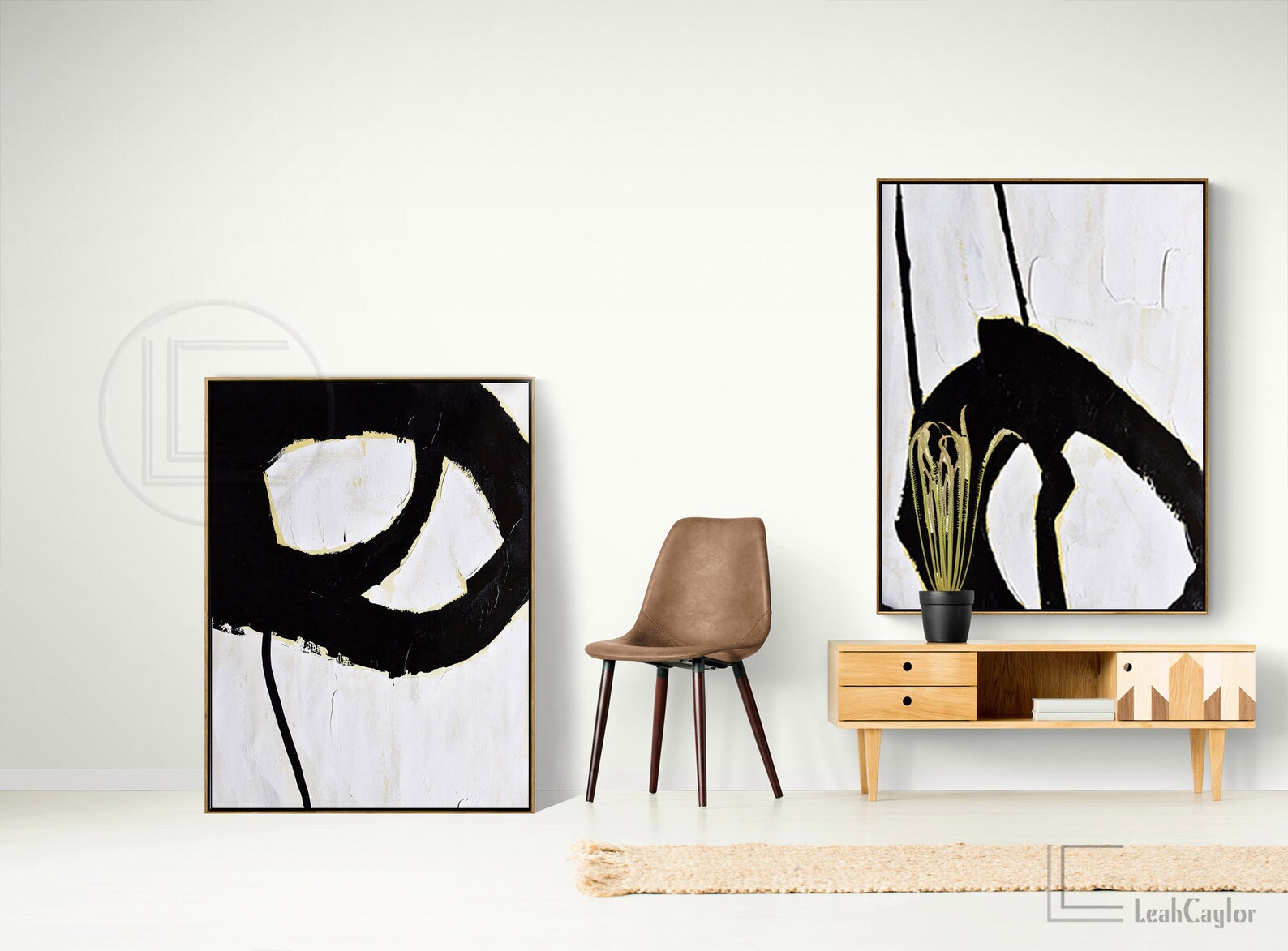 Oversized Set of 2 Minimalist Painting Abstract Wall Art Set Etsy