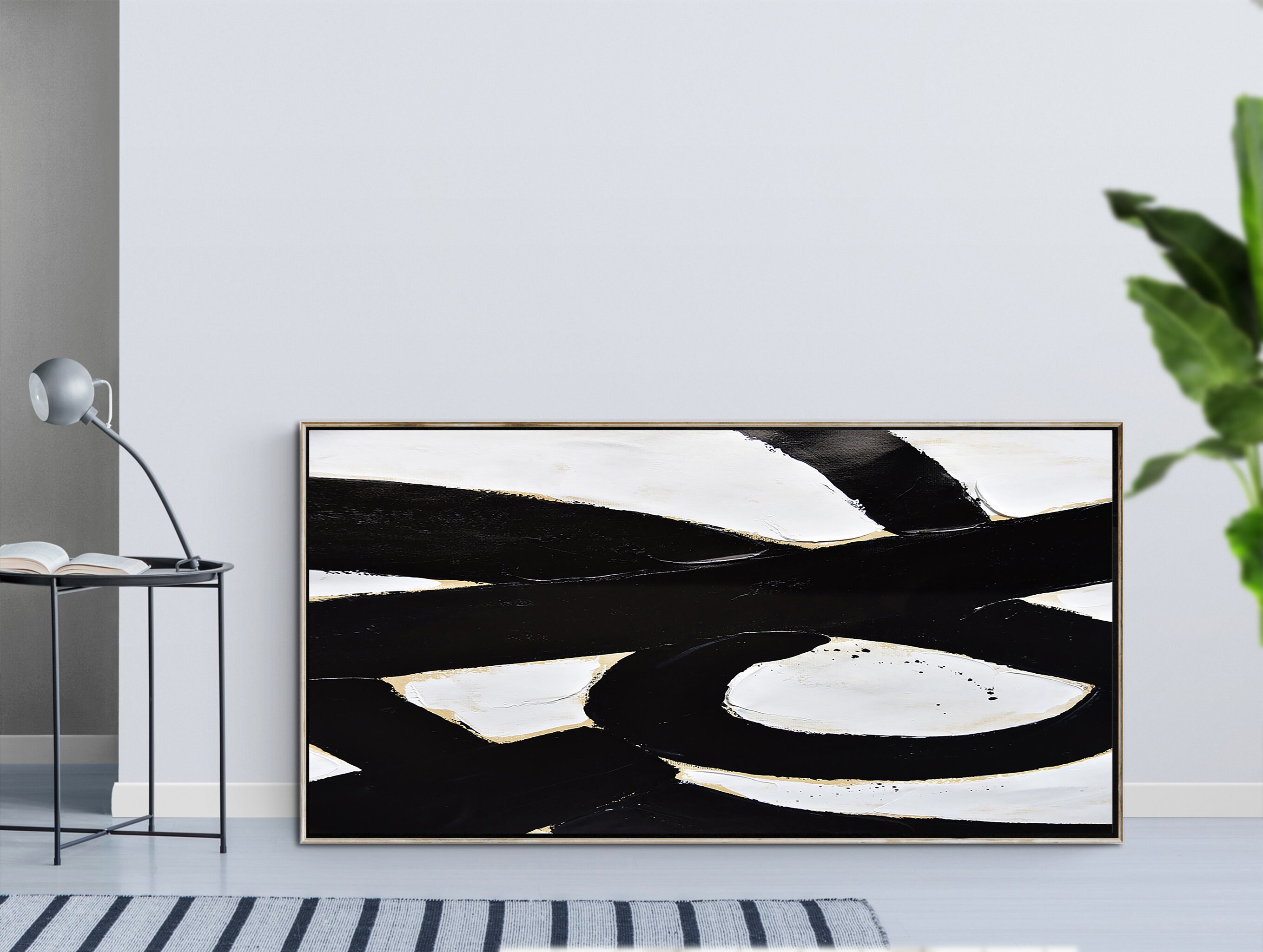 Large Horizontal Modern Wall Art Painting on Canvas L83W Etsy