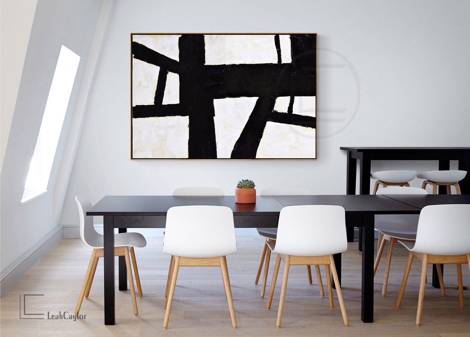 Black White Horizontal Wall Art Large Canvas Painting L175Z | Etsy