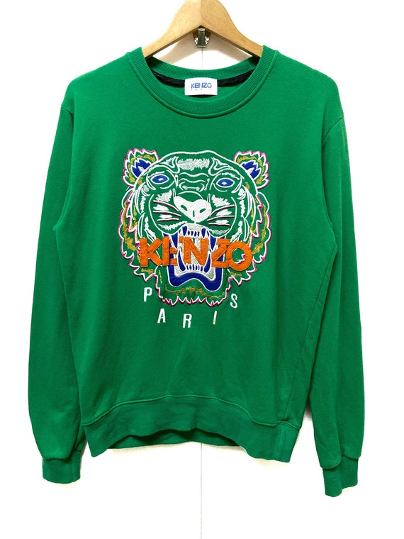 Vintage Kenzo Paris Tiger Embroidery Crewneck Swea