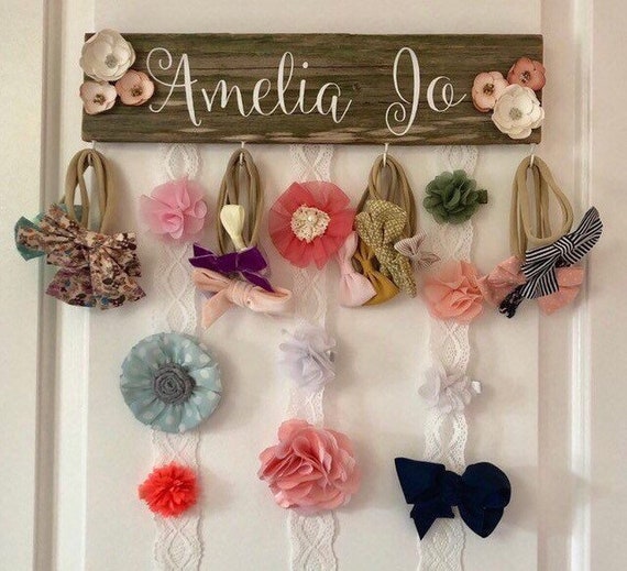 Nursery Headband Hanger, Nursery Decor, Gift for Baby Girl, Personalized  Nursery, Hairbow Holder, Bow Organizer for Girl, Baby Gifts H44 