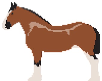 Clydesdale Pferd Häkeldecke Muster, Reihe für Reihe, Gitter, feste Maschen, Häkeldecke, Kreuzstich, Decke, Gobelin, c2c