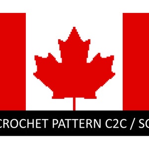 Canada Flag Crochet Blanket Pattern, row by row, C2C, grid, single crochet, crochet blanket, crochet pattern, throw, blanket, tapestry