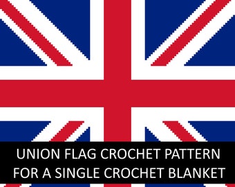 UK Flag, Crochet Blanket Pattern, Union Flag, Union Jack, row by row, single crochet, crochet blanket, written, crochet throw, tapestry