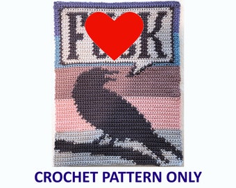 Swear Crow Talking Bird Crochet Pattern for Single Crochet or C2C