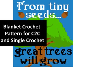 Tiny Seeds Crochet Blanket Pattern, C2C, row by row, grid, single crochet, crochet blanket, crochet pattern, cross stitch, blanket, tapestry