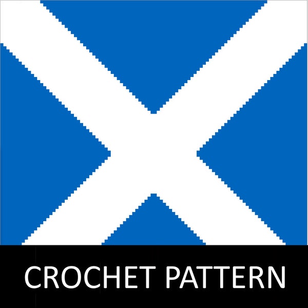 Flag of Scotland, Crochet Blanket Pattern, St Andrews Cross, Saltire, row by row, C2C, single crochet, easy crochet, crochet throw, tapestry