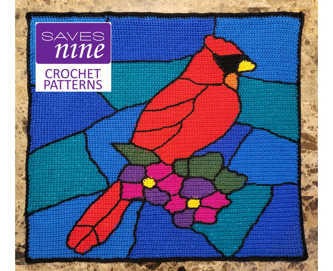 Cardinal Stained Glass Crochet Pattern for Single Crochet