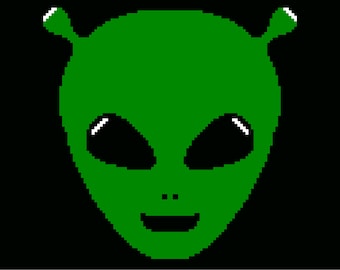 Alien Blanket Crochet Pattern, row by row, grid, single crochet, c2c, pattern, graphgan, afghan, crochet pattern, throw, blanket, tapestry