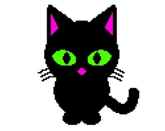 Black Cat, Crochet Blanket Pattern, row by row, grid, single crochet, crochet blanket, c2c, graphgan, afghan, crochet pattern, tapestry, PDF