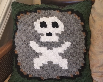 Death Rune Cushion Cover Crochet Pattern, Runescape, removable, washable, grid, row by row, C2C, crochet pattern, crochet, PDF