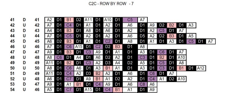 Unicorn Pattern for Lapghan, C2C, row by row, grid, unicorn, crochet pattern, throw, blanket, afghan, graphgan, cross stitch image 4