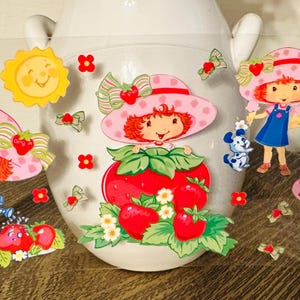 Strawberry Shortcake UV DTF Sticker: 16 oz Glass Cup Decal