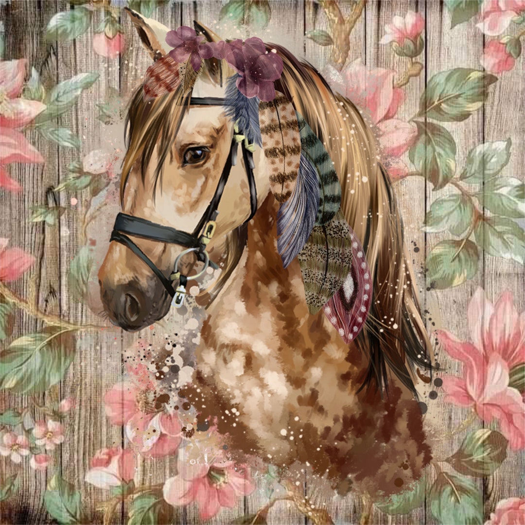 Floral Horse Png, Horse Png, Flowers Png, Sublimation Design, Horse ...