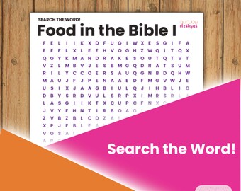 Food in the Bible, Part 1 Printable Word Search Puzzle | For Family Worship, Personal Study, Zoom Game Night | JW Printable Game
