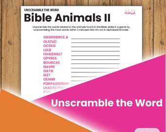 Bible Animals {Part 2} Printable Unscramble the Word Puzzle | JW Games, Family Worship and Personal Study, NWT