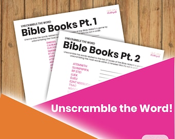Books of the Bible Word Unscramble | 8.5x11" Printable Game | JW Quarantine Games