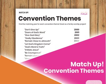 2000-2025 JW Convention Themes Printable Match Up Game for Family Worship, Personal Study, Game Night