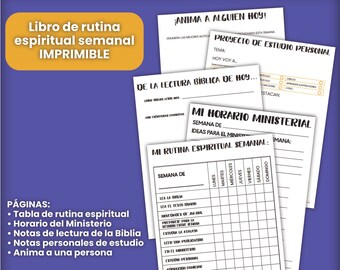 SPANISH Libro de Rutina Espiritual Imprimible | Para el Bautismo, Pioneros, Spanish JW Printable, Testigos de Jehova