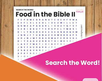 Food in the Bible, Part 2 Printable Word Search Puzzle for Family Worship, Personal Study, JW Zoom Game Night
