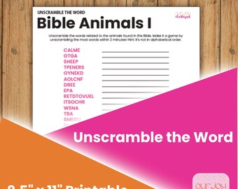 Bible Animals {Part 1} Printable Unscramble the Word Puzzle